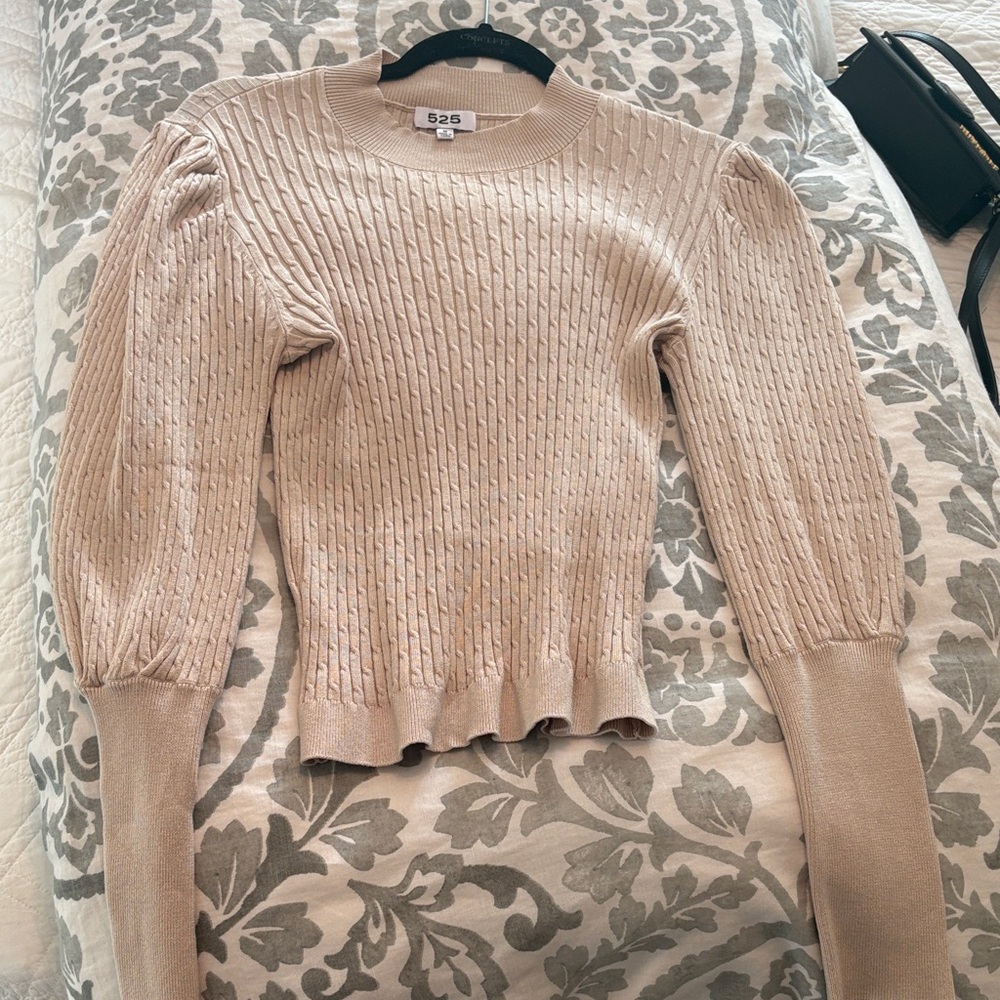 525 America Textured Cream Sweater